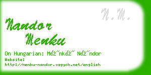 nandor menku business card